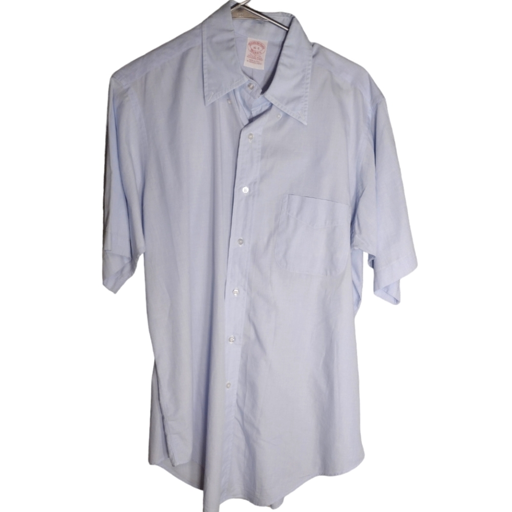 Brooks Brothers Makers Men's short sleeve button up size 16-5 shirt pale blue